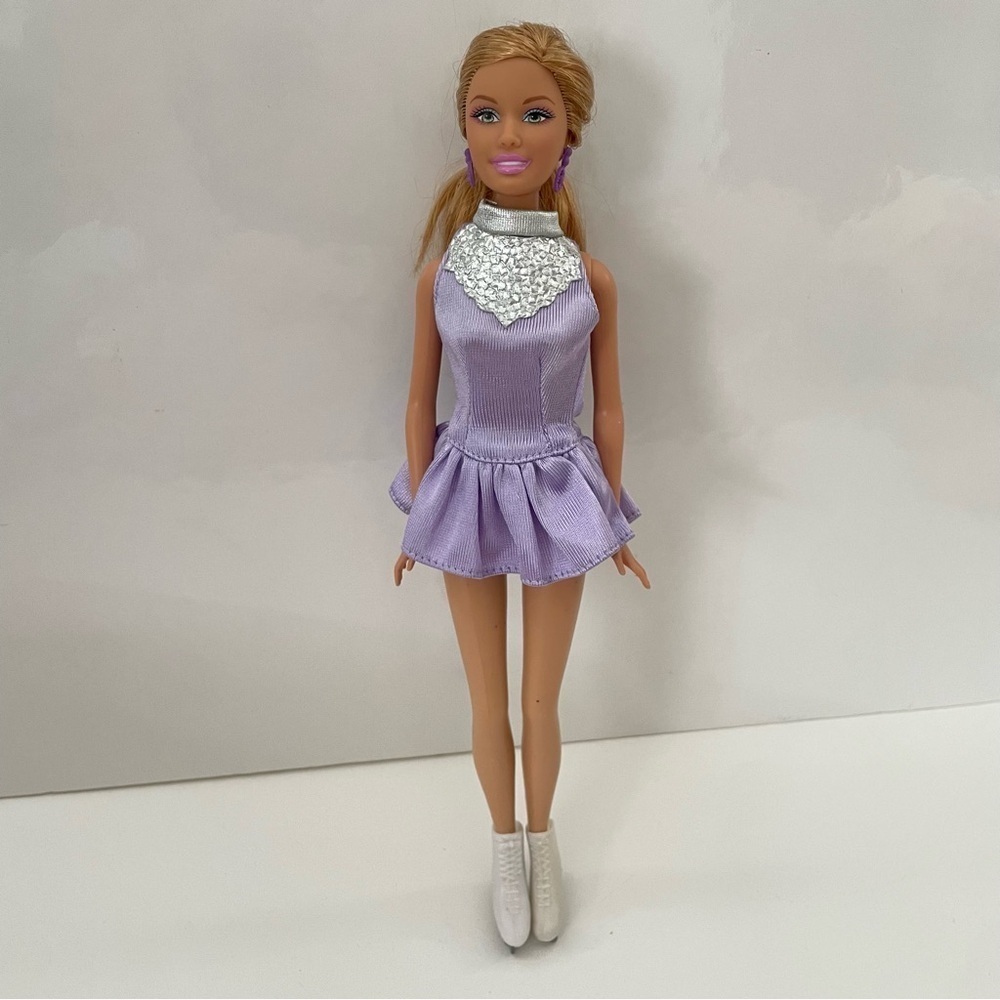 Y2K Vintage Barbie Sporting Life Ice Skating Purple Dress